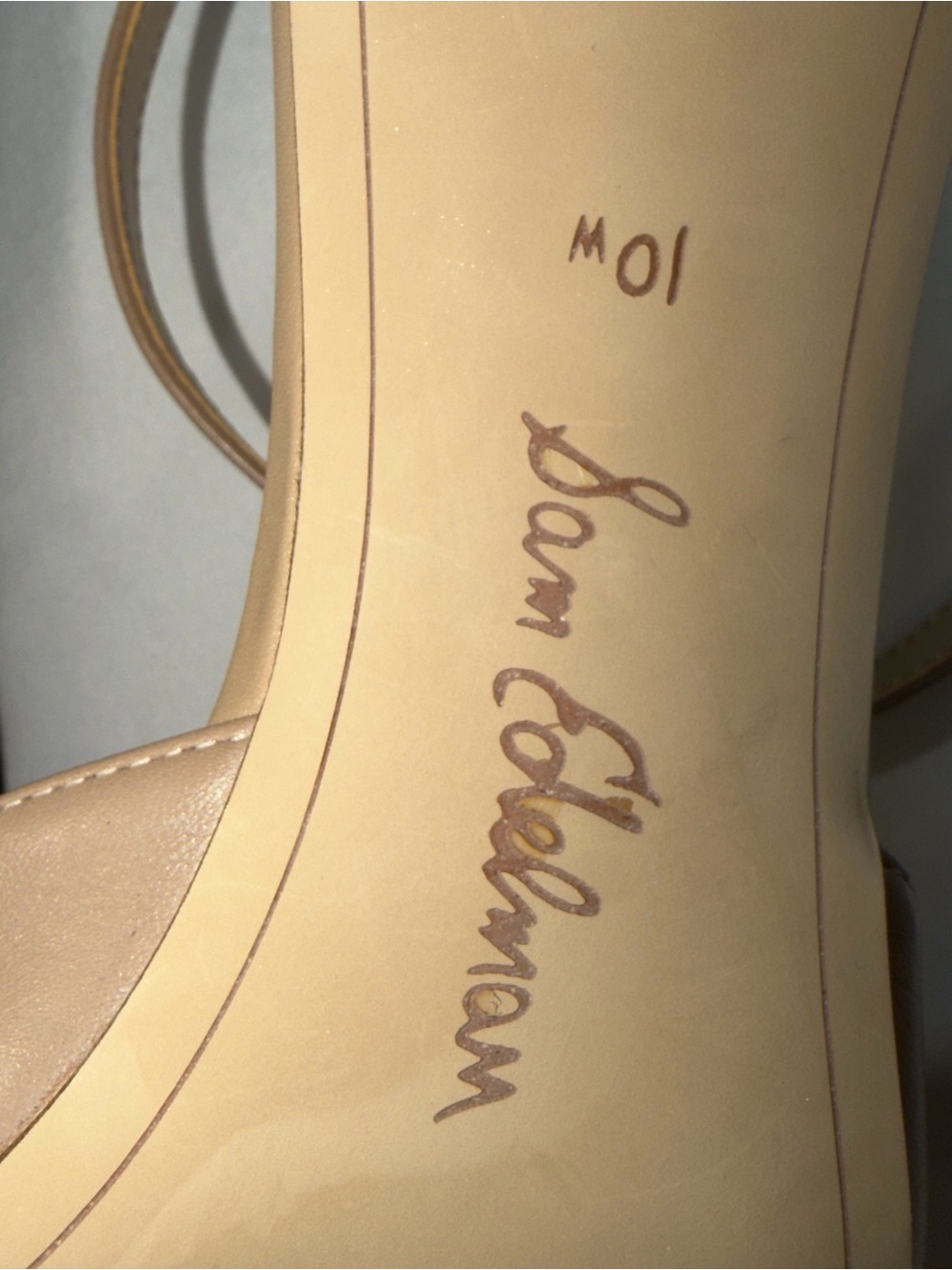 Sam Edelman Adelisa Nude Leather Ankle Strap Pumps Size 10 - Picture 13 of 13